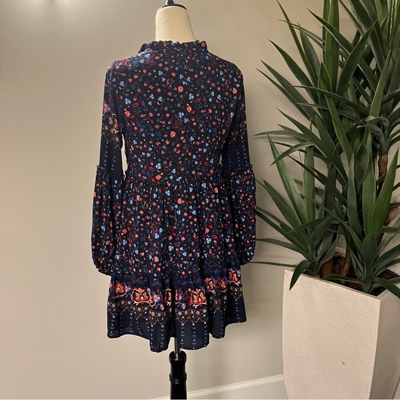 Glamorous Sugar, Sugar Navy Blue Disty Pint Swing Dress - Picture 3 of 12